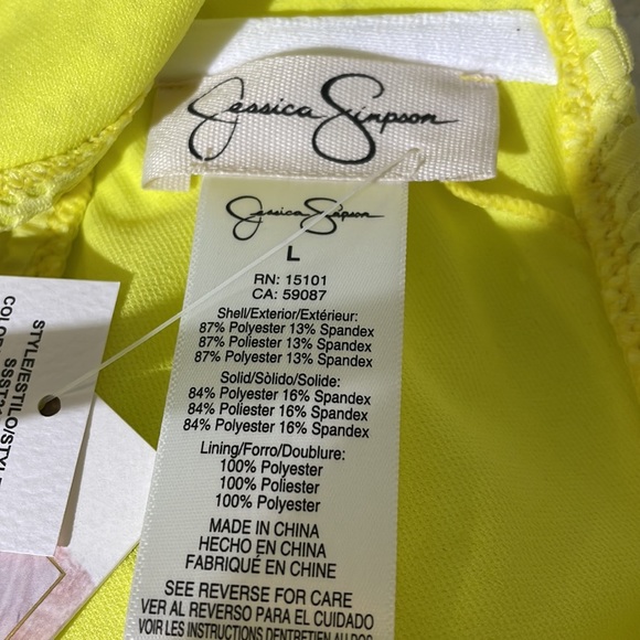 Jessica Sampson yellow eyelet bikini size large - Picture 10 of 12